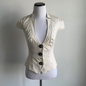 XOXO Short Sleeve Button V Neck Blazer Size Small